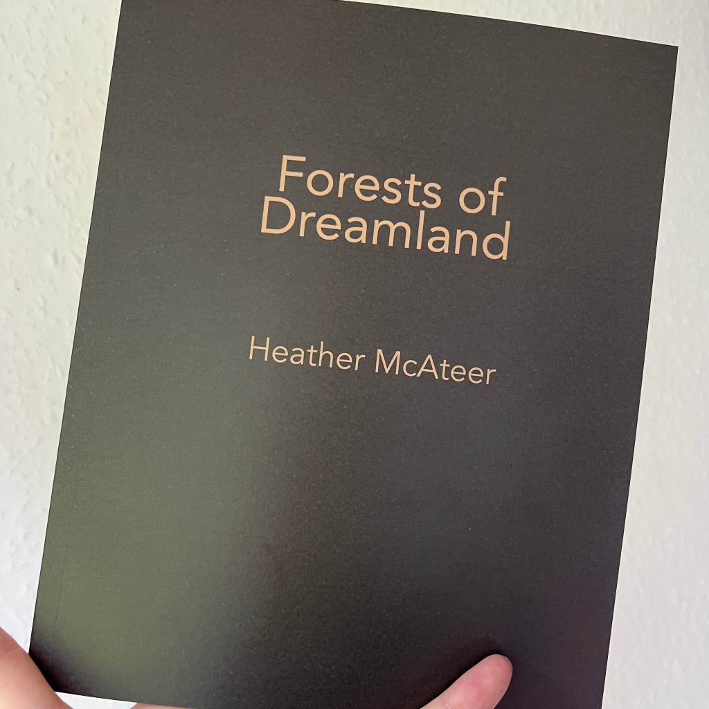 Sample pages from the book Forests of Dreamland: artworks on found paper by Heather McAteer, published by Redden Press.